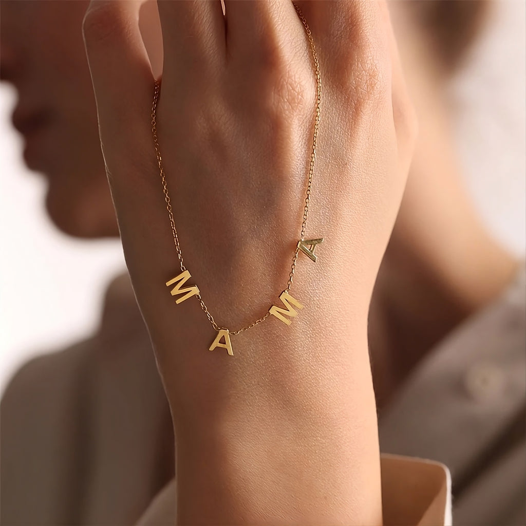 The Freeform Multi-Letter Necklace | 18K Gold Plated Fluid Initial Piece