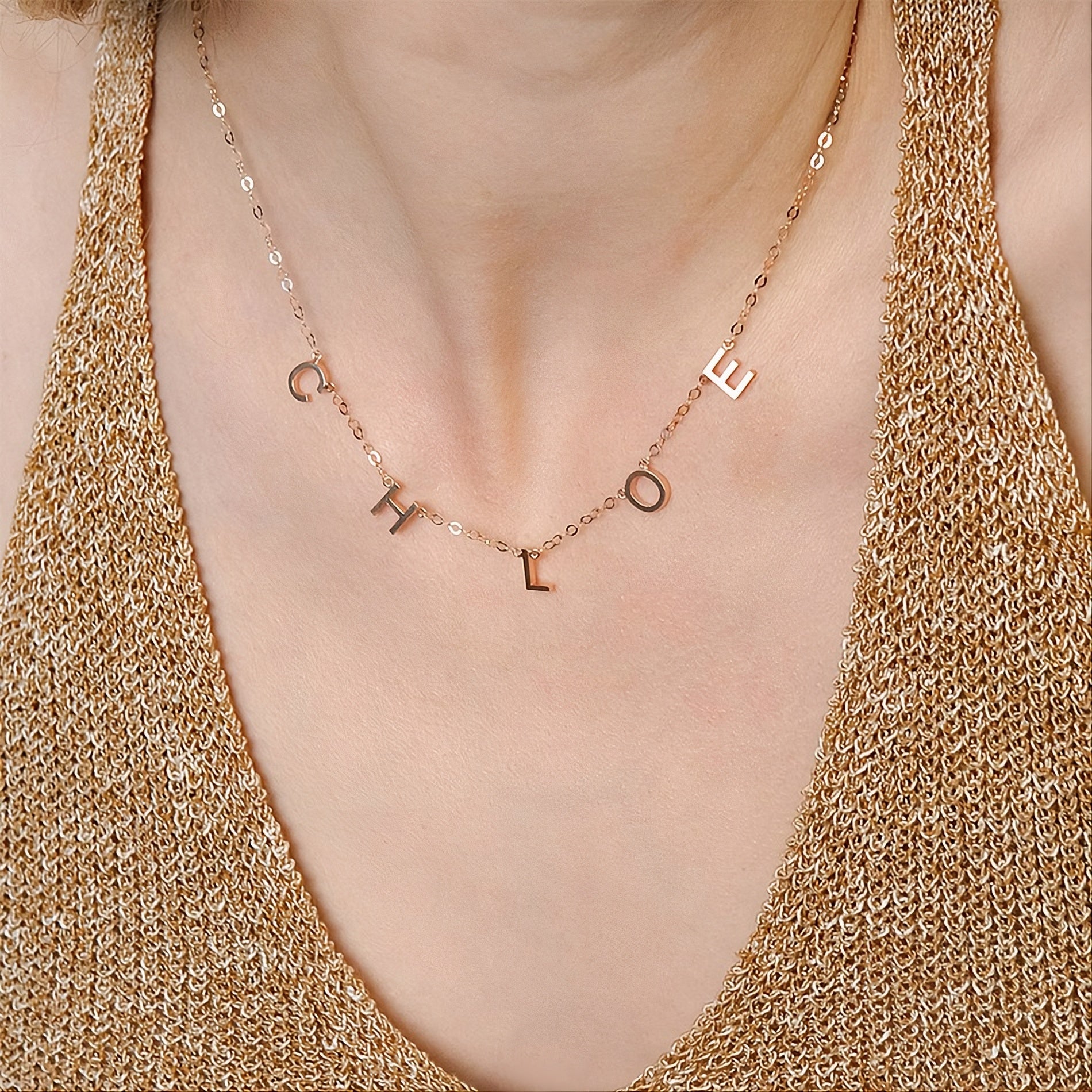 The Freeform Multi-Letter Necklace | 18K Gold Plated Fluid Initial Piece