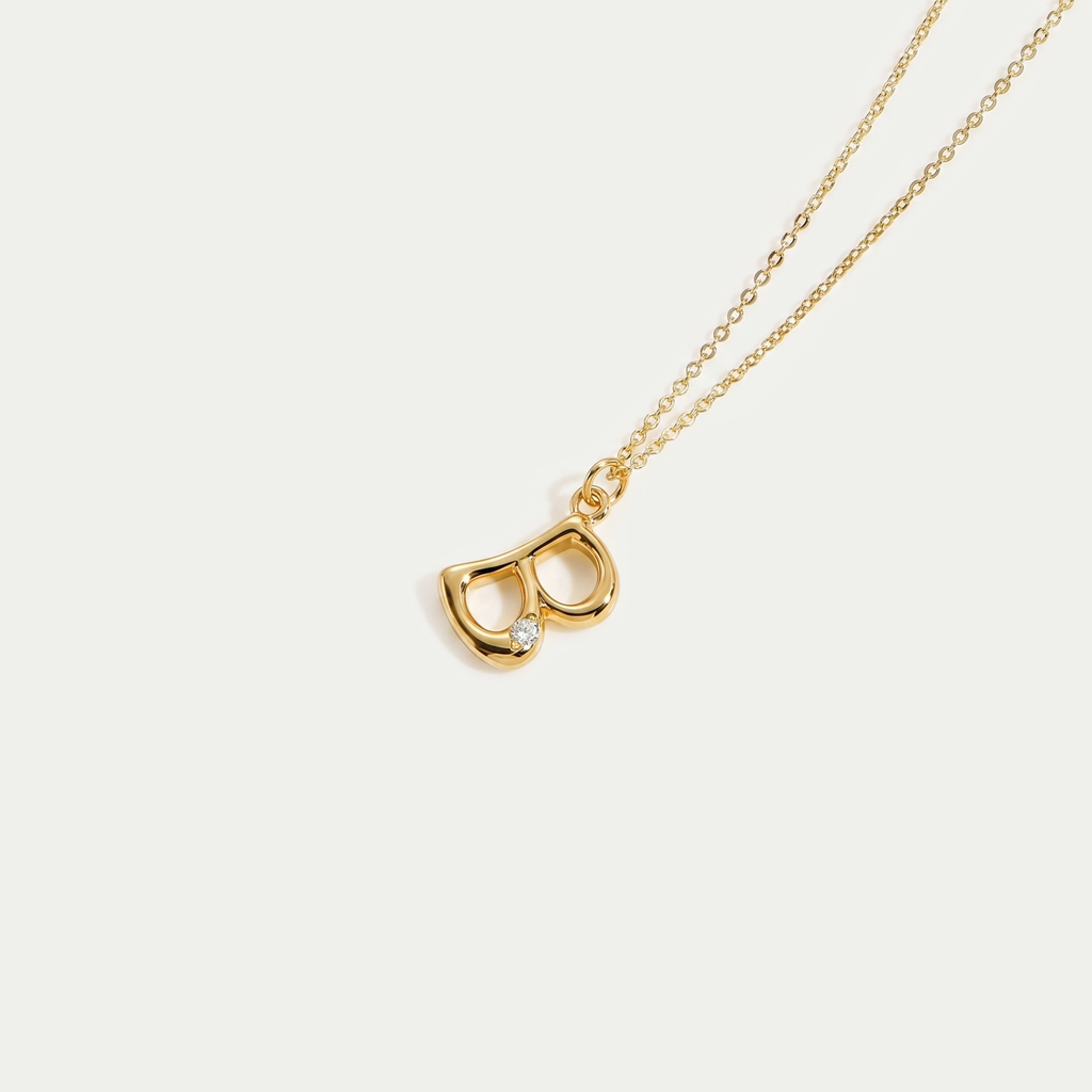 The Bubble Initial Necklace | 18K Gold Plated Sparkling Letter Pendant
