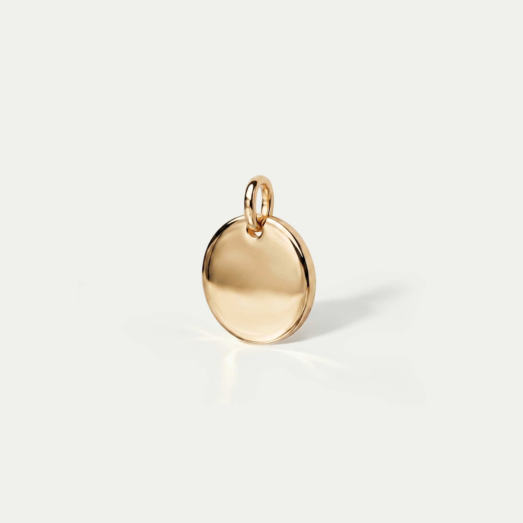 The Signature Disc Charm | Custom Engraved 18K Gold Identity Piece